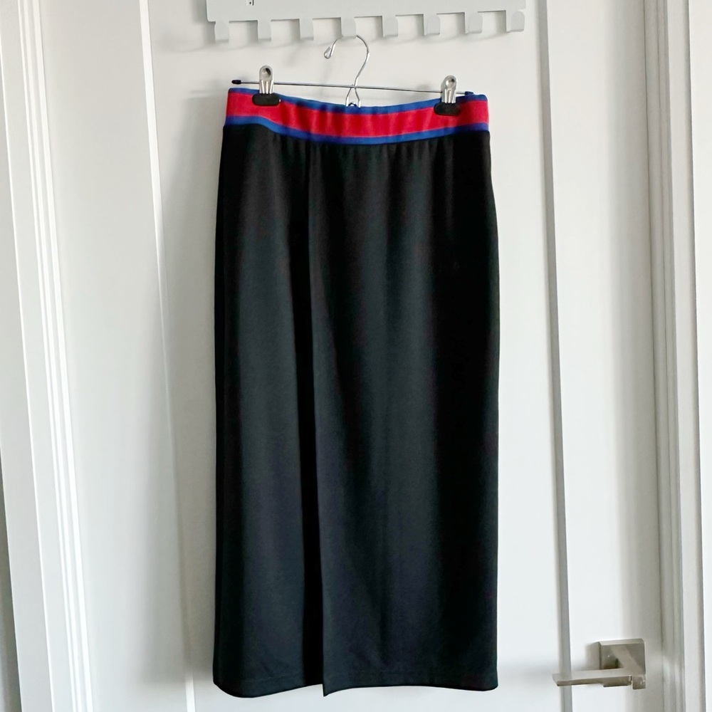 Adidas Black Pencil Skirt with Red and Blue Stripes